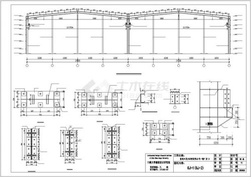 某30米双跨钢结构厂房建筑 结构施工图